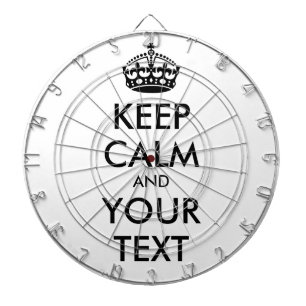 KEEP CALM and YOUR TEXT - black Dartboard