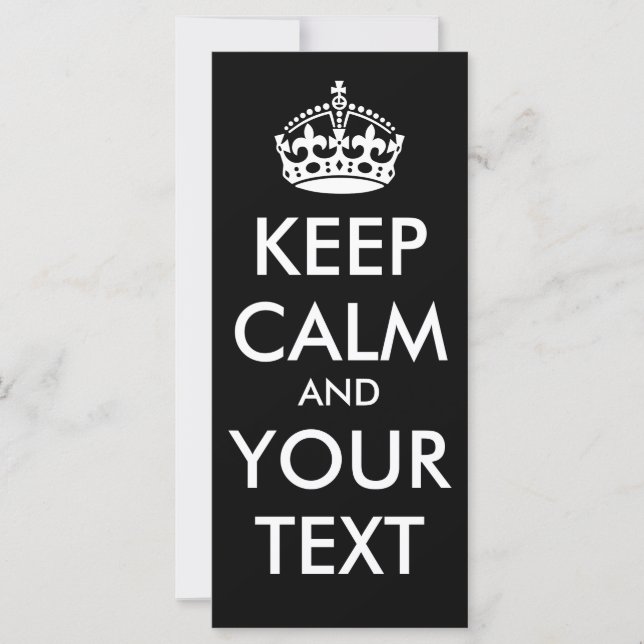 KEEP CALM and YOUR TEXT - Change BLACK background (Front)