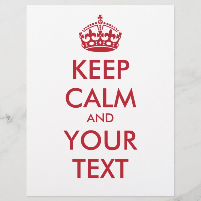 KEEP CALM and YOUR TEXT Flyer (Front)