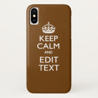 Keep Calm And Your Text on Brown Decor