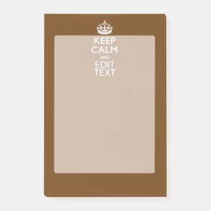 Keep Calm And Your Text on Brown Post-it Notes