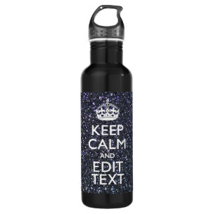 Keep Calm and Your Text on Midnight Black 710 Ml Water Bottle