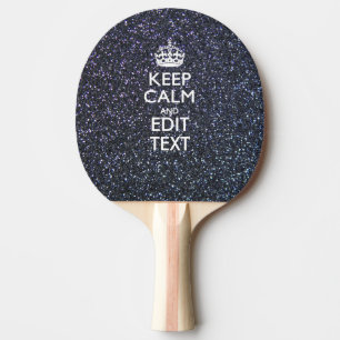 Keep Calm and Your Text on Midnight Decor Ping Pong Paddle