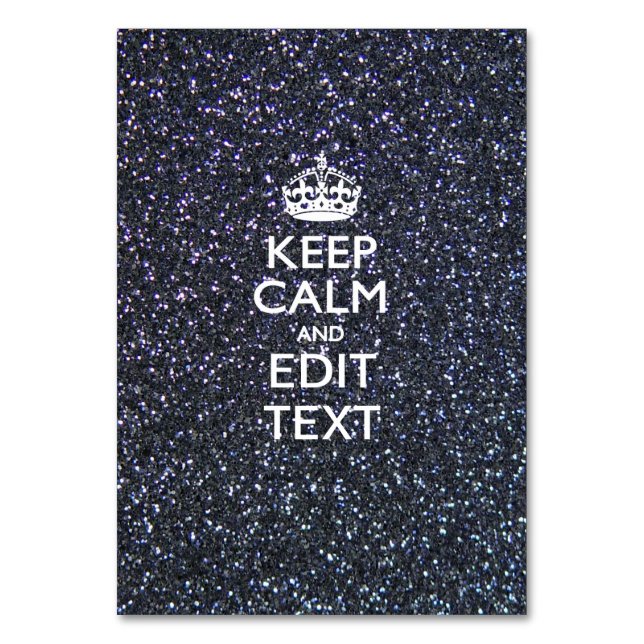 Keep Calm and Your Text on Midnight decor Table Number (Front)