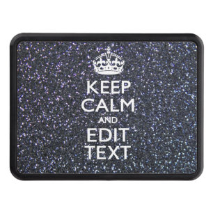 Keep Calm and Your Text on Midnight Decor Trailer Hitch Cover