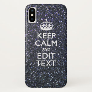 Keep Calm and Your Text on Midnight Style iPhone X Case