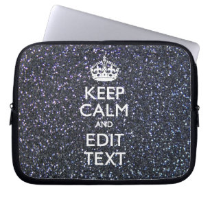 Keep Calm and Your Text on Midnight Style Laptop Sleeve