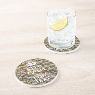 KEEP CALM AND Your Text on Popcorn Decor Coaster