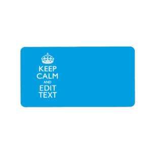 Keep Calm And Your Text on Sky Blue Label
