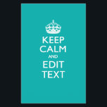 Keep Calm And Your Text Peacock Turquoise Accent Flyer<br><div class="desc">Your personalized Keep Calm saying on a fine custom turquoise accent colour style decor. A personalized Keep Calm style saying on a one of a kind gift. Humourous or whimsical try on your creative words on two editable lines of text. Remember to use CAPITAL letters for best results. Embroidery designs...</div>