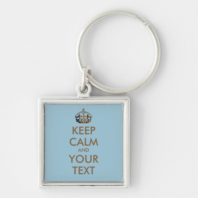 KEEP CALM and YOUR TEXT - personalized text Keychain (Front)