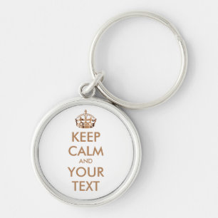 KEEP CALM and YOUR TEXT - personalized text Keychain