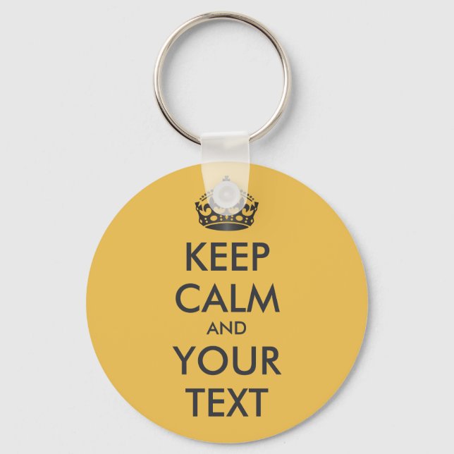 KEEP CALM and YOUR TEXT - personalized text Keychain (Front)