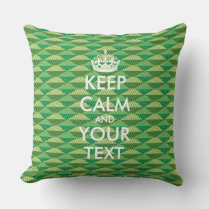 KEEP CALM and YOUR TEXT - personalized text Throw Pillow