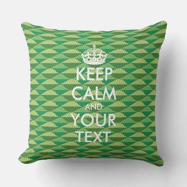KEEP CALM and YOUR TEXT - personalized text Throw Pillow (Front)