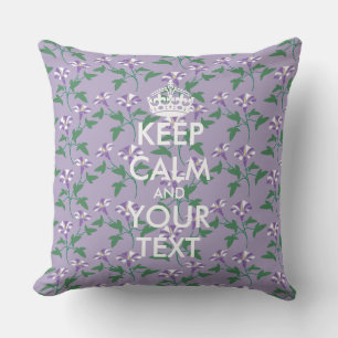 KEEP CALM and YOUR TEXT - personalized text Throw Pillow