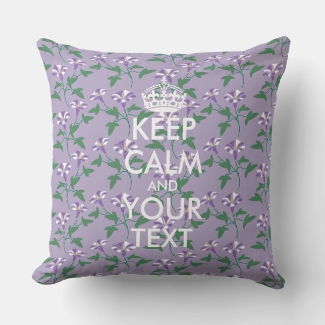 KEEP CALM and YOUR TEXT - personalized text Throw Pillow (Front)