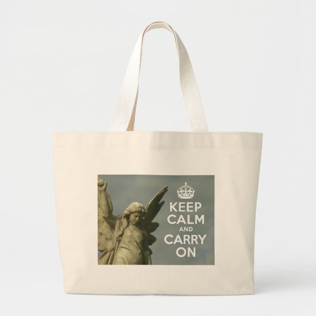 Keep Calm Angel Large Tote Bag (Front)