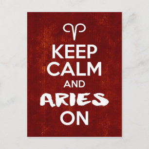Keep Calm Aries On Birthday Astrology Postcard
