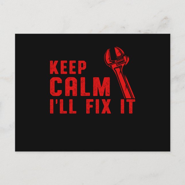 Keep Calm Auto Mechanic Wrench Garage Workshop Gif Postcard (Front)