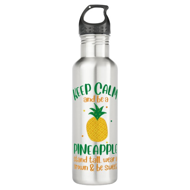 Keep Calm & Be a  Pineapple Summer 710 Ml Water Bottle (Front)