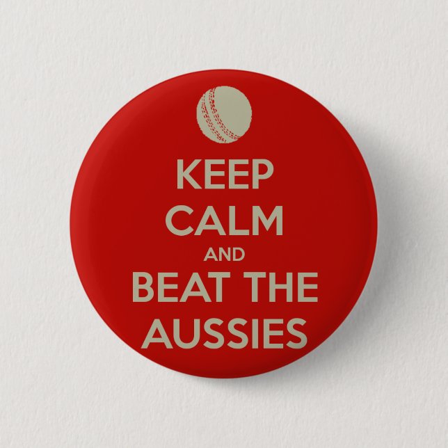 keep calm beat aussies 2 inch round button (Front)