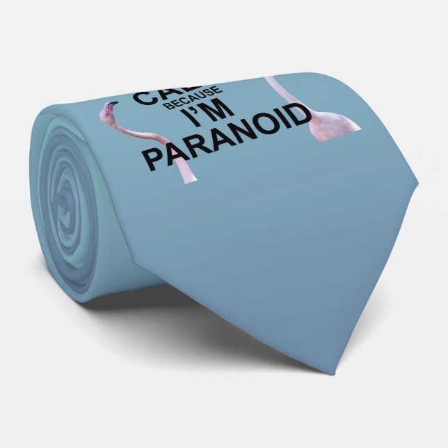 Keep Calm because I'm Paranoid Tie (Sky Blue) (Rolled)
