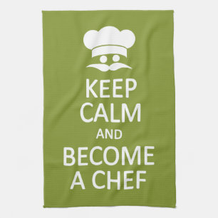 Keep Calm & Become a Chef custom kitchen towel