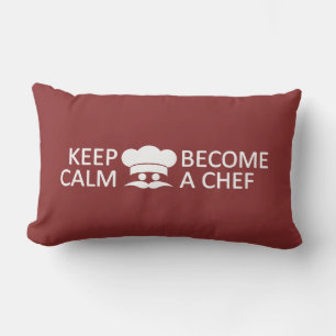 Keep Calm & Become a Chef custom throw pillow