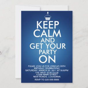 Keep Calm Birthday Invitation