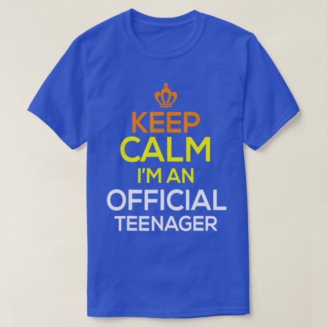 Keep Calm Birthday Official nager  13th Funny Girl T-Shirt (Design Front)
