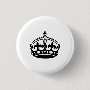 Keep calm black victory crown 1 inch round button