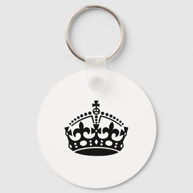 Keep calm black victory crown keychain (Front)