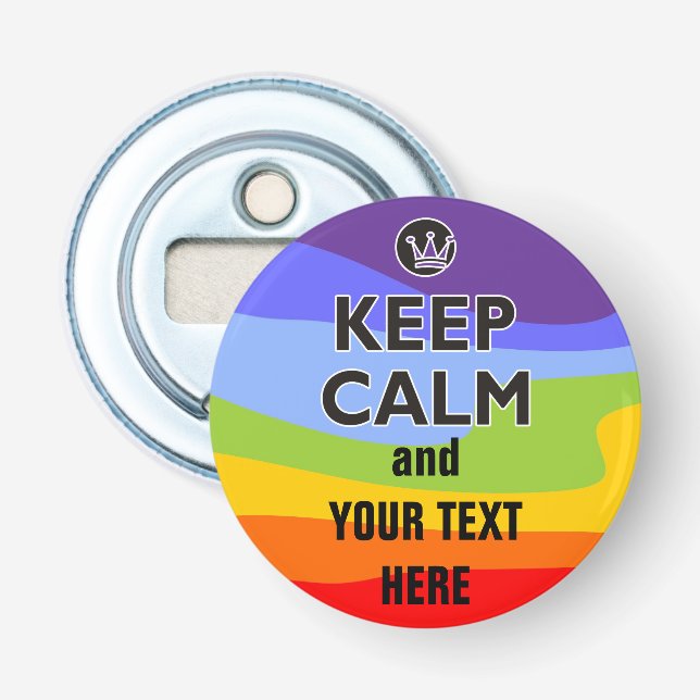 KEEP CALM black + your background image Bottle Opener (Front)