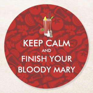 Keep Calm - Bloody Mary Round Paper Coaster