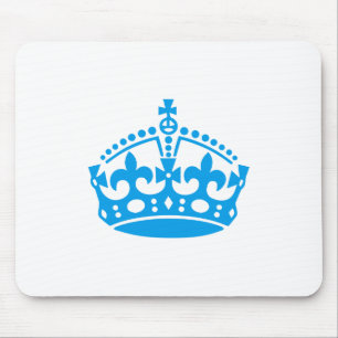 Keep calm blue victory crown mouse pad