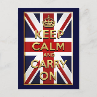 Keep Calm British flag Postcard