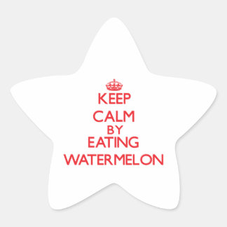 Keep calm by eating Watermelon Star Sticker