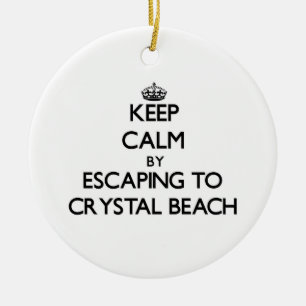 Keep calm by escaping to Crystal Beach Texas Ceramic Ornament