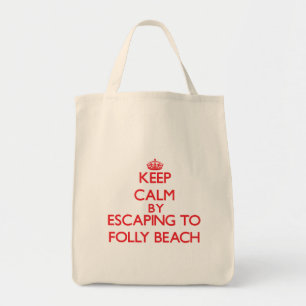 Keep calm by escaping to Folly Beach South Carolin Tote Bag