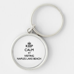 Keep calm by visiting Naples Lake Beach Florida Keychain