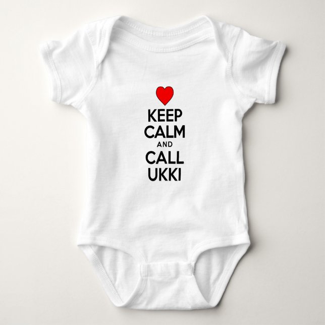 Keep Calm Call Ukki Baby Bodysuit (Front)