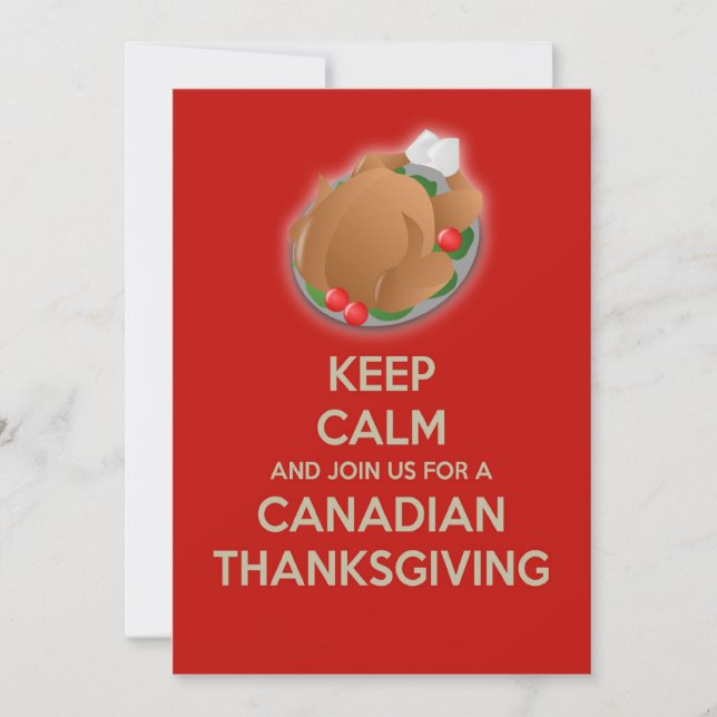 Keep Calm Canadian Thanksgiving Invitation (Front)