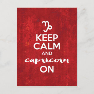 Keep Calm Capricorn On Birthday Horoscope Postcard