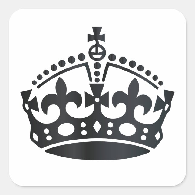 Keep Calm Carbon Crown - Change background Square Sticker (Front)