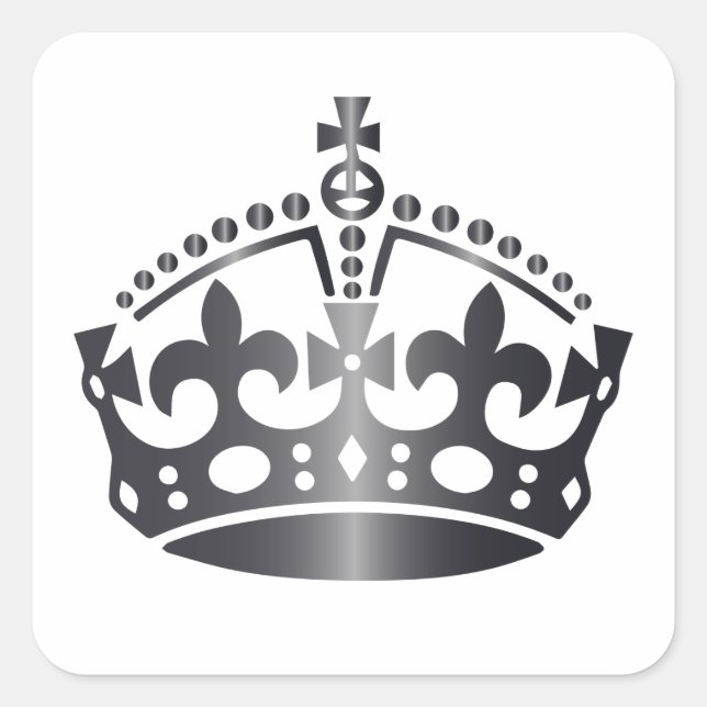 Keep Calm Carbon Crown - Change background Square Sticker (Front)