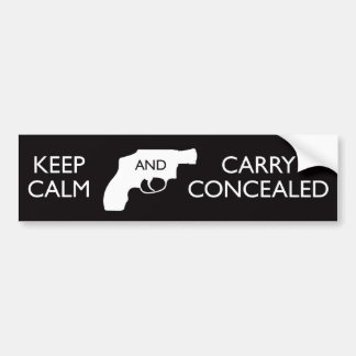 Keep Calm Carry Concealed Black/White Bumper Sticker
