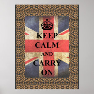 Keep Calm Carry On British Flag Poster