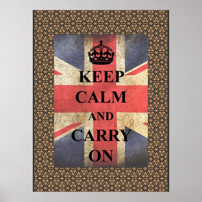Keep Calm Carry On British Flag Poster (Front)