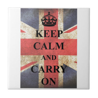 Keep Calm Carry On British Flag Tile
